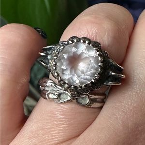 Bloodmilk Ghost Rose Quartz Belonging to the Darkness Ring size 6